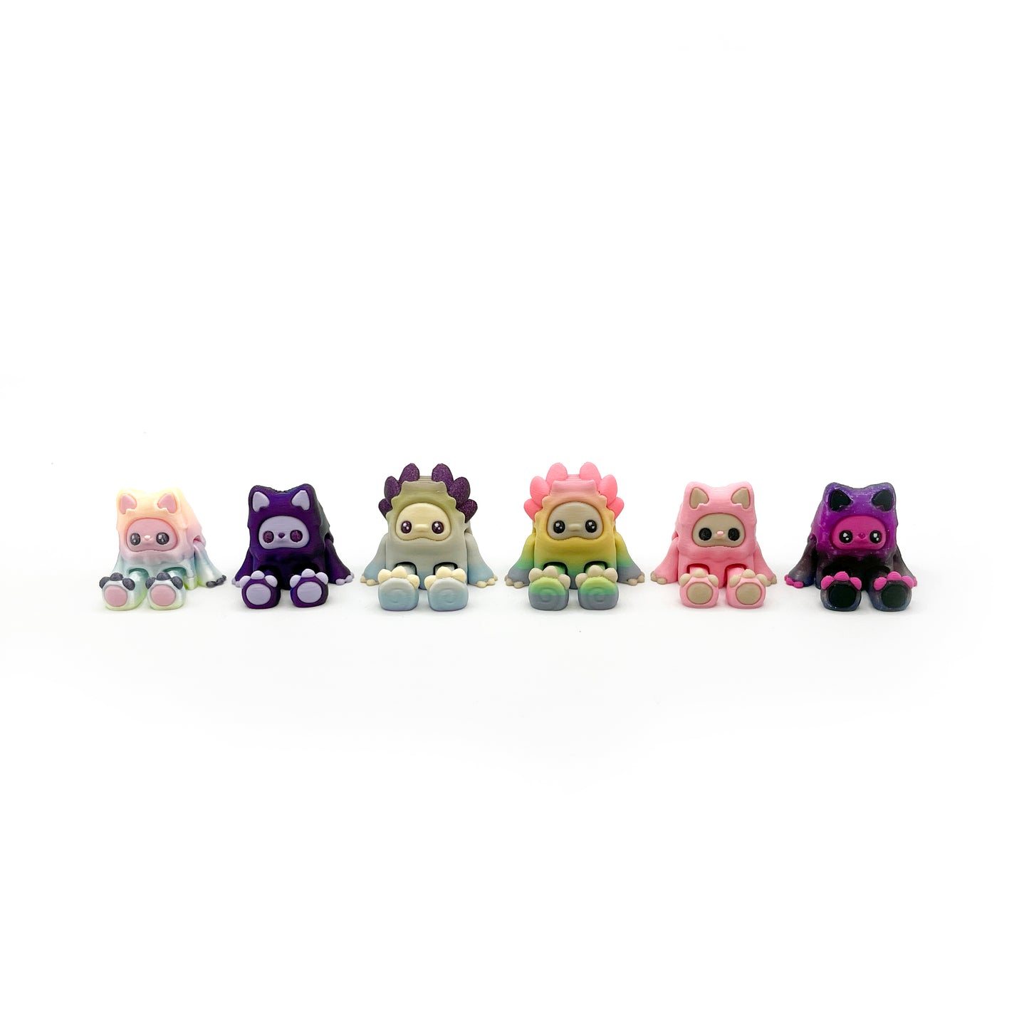 MINI Mysterious Cryptids – Kittyfoot & Gillifoot Figurines | Articulated 3D Printed Fidgets