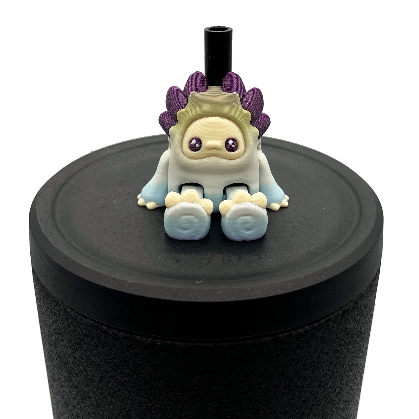 SIP SIDEKICKS - Mysterious Cryptids – Kittyfoot & Gillifoot Articulating 3D Printed Animal Figurines – Adorable 3D Printed Straw Buddy for Tumbler Cups | Collectible Cup Charm