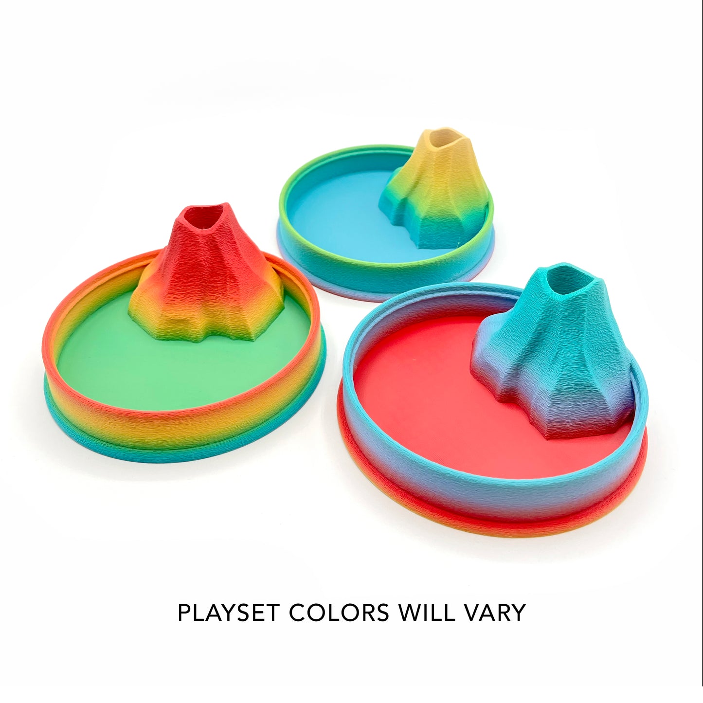 Dino Volcano Zen Garden – 3D Printed Play Set with Sand Tools & Large Dinosaur Figure | Desk Decor & Fidget Gift