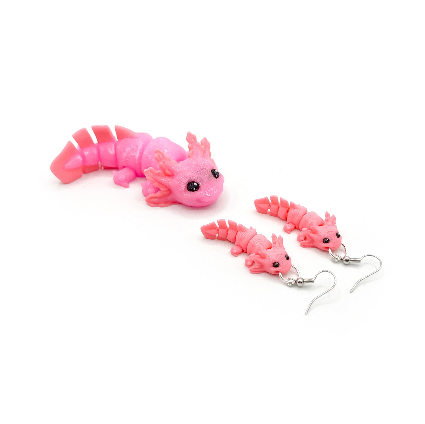 Critter Earrings – 3D Printed Animal Hook Earrings | Axolotl & Possum Jewelry | Lightweight & Hypoallergenic