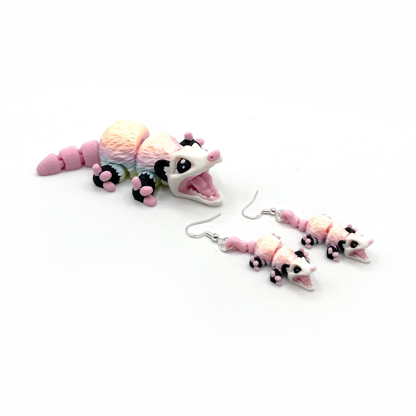 Critter Earrings – 3D Printed Animal Hook Earrings | Axolotl & Possum Jewelry | Lightweight & Hypoallergenic