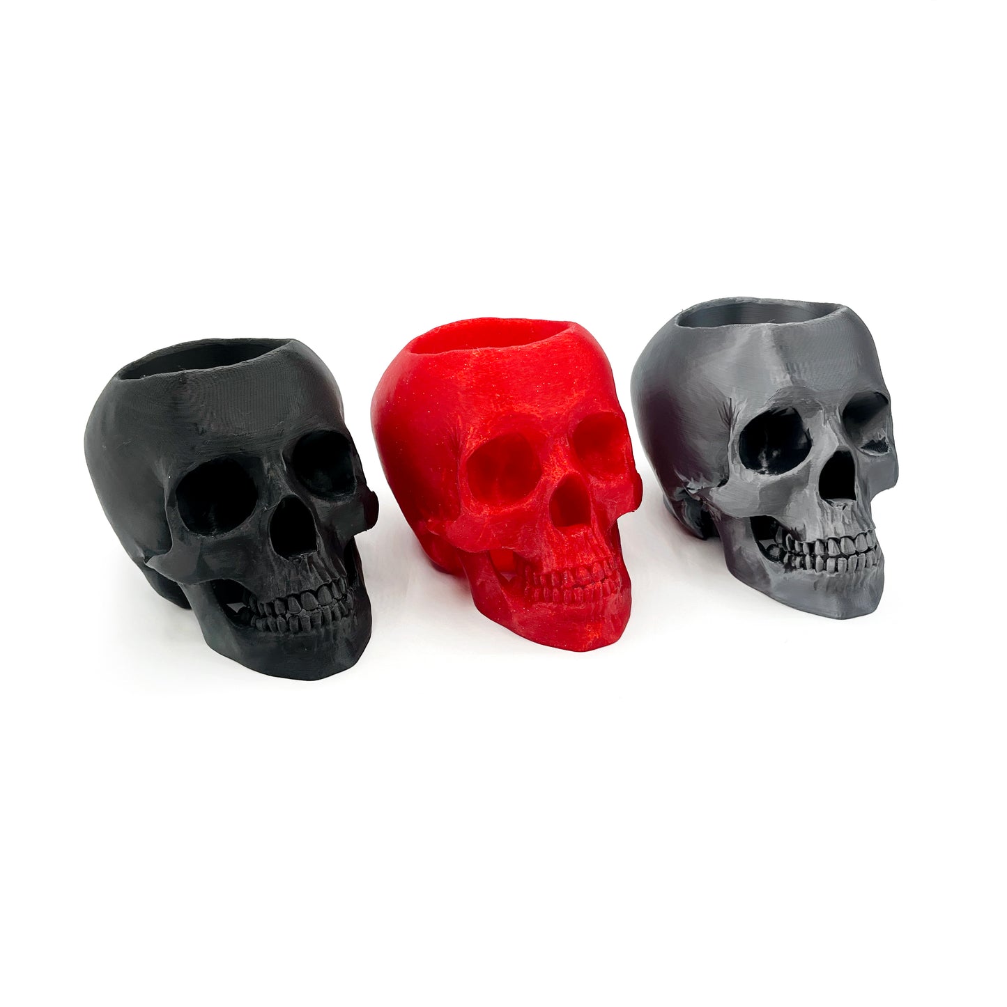 3D Printed Skull Pen Holder ā Bookish Decor for Desk or Vanity | Fantasy-Inspired Organizer