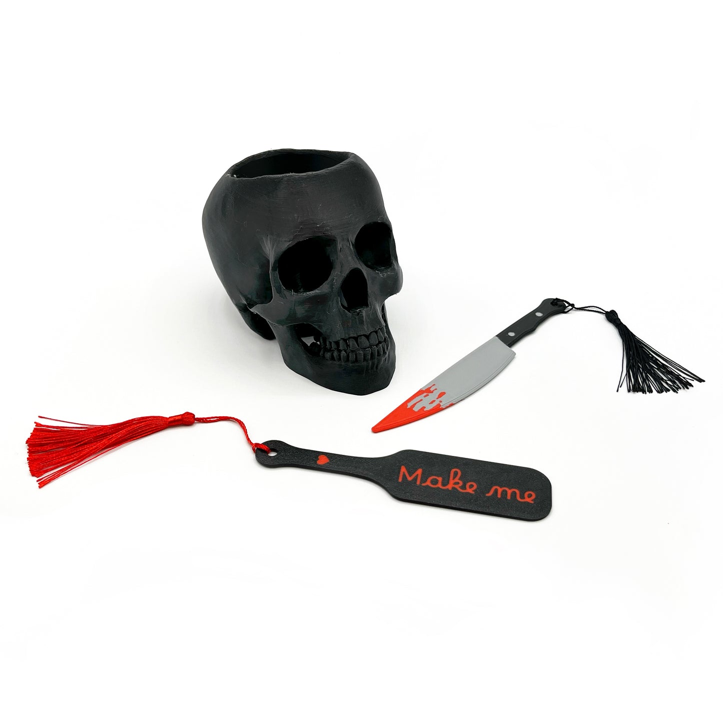 3D Printed Skull Pen Holder ā Bookish Decor for Desk or Vanity | Fantasy-Inspired Organizer