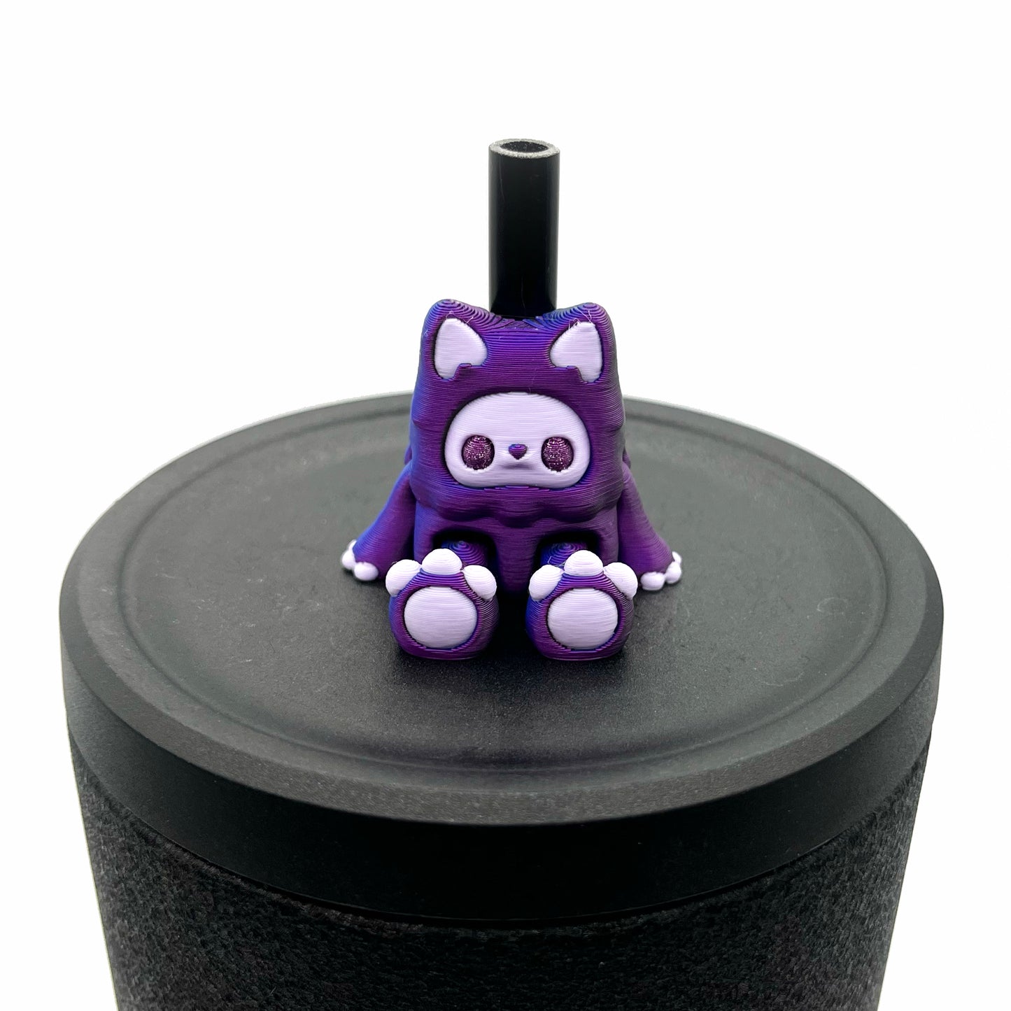 SIP SIDEKICKS - Mysterious Cryptids – Kittyfoot & Gillifoot Articulating 3D Printed Animal Figurines – Adorable 3D Printed Straw Buddy for Tumbler Cups | Collectible Cup Charm