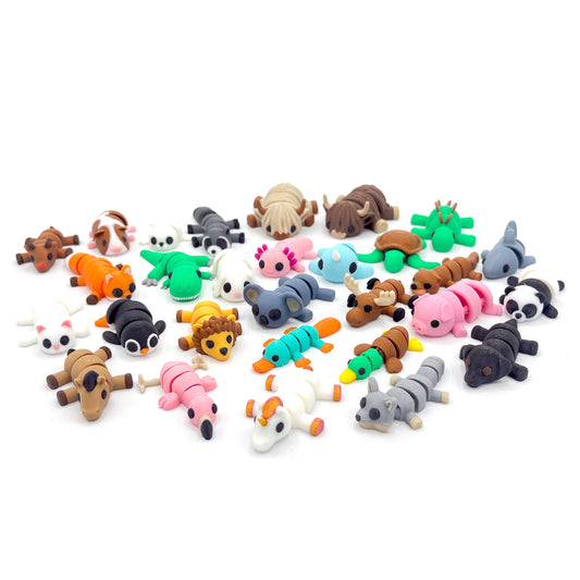 MINI Cuddly Critters - Articulating 3D Printed Animal Figurines – Pocket-Sized Collectibles