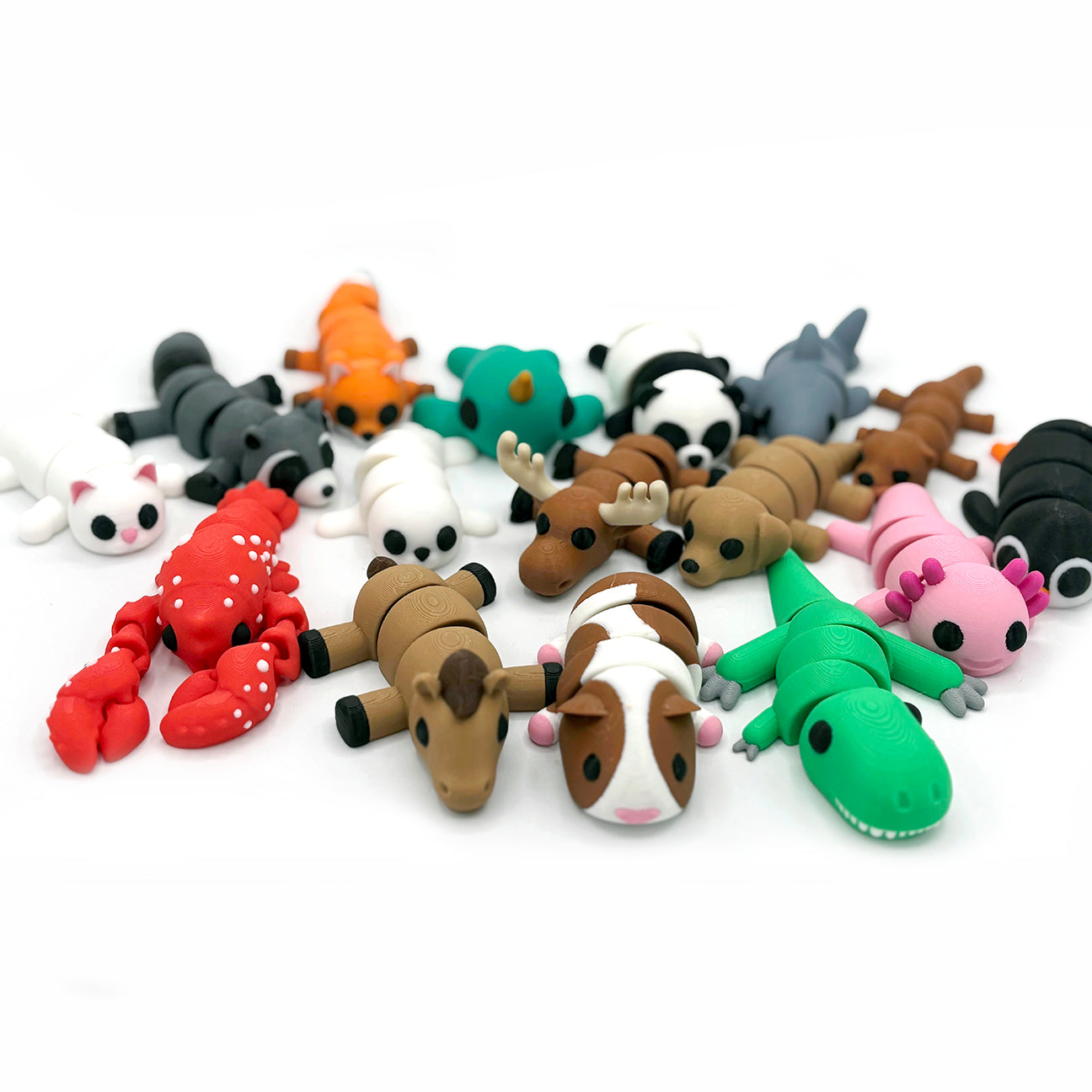 MAMMOTH Cuddly Critters - Articulating 3D Printed Animal Figurines – Palm-Sized Collectibles Decor Ornaments