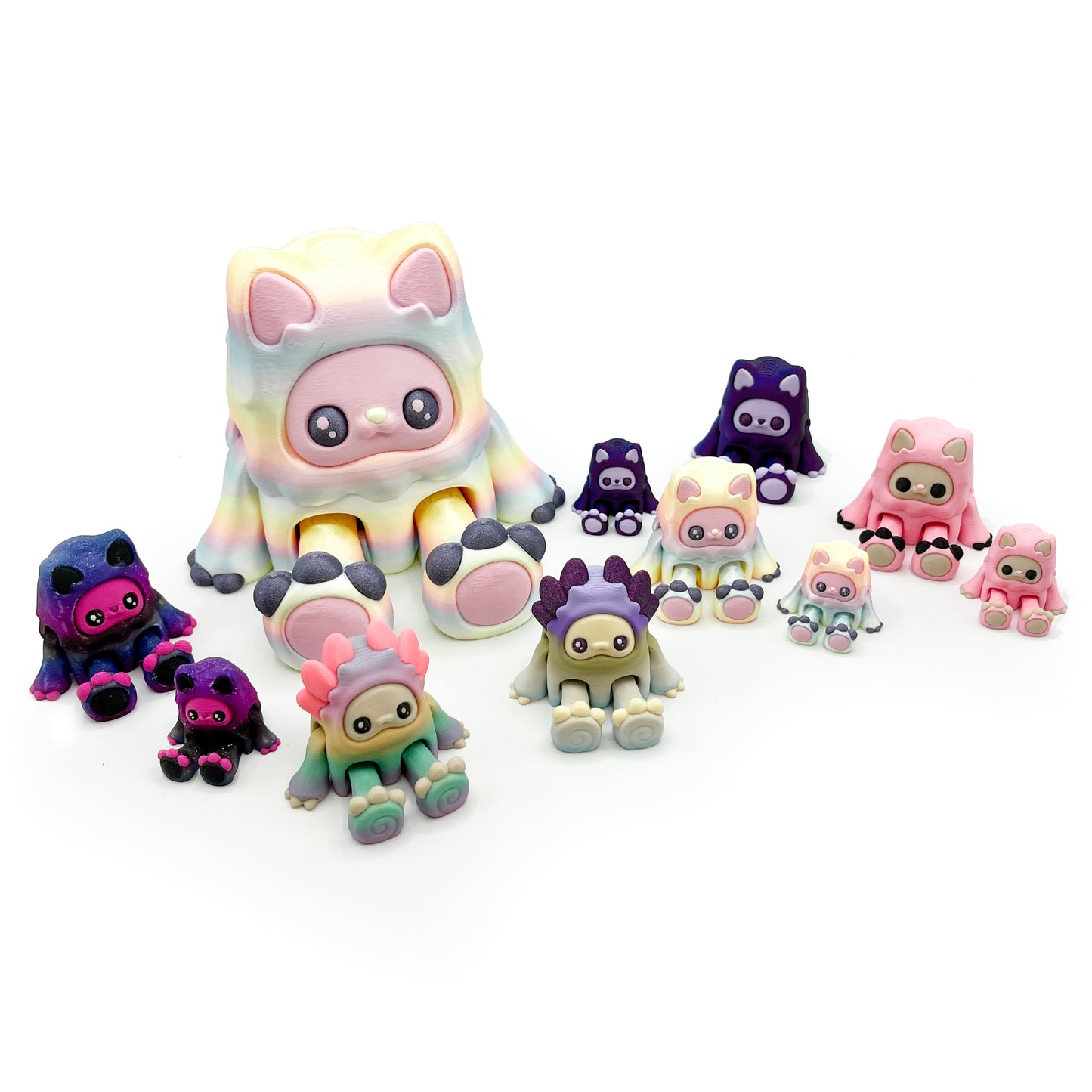 ORIGINAL Mysterious Cryptids – Kittyfoot & Gillifoot Figurines | Articulated 3D Printed Fidgets