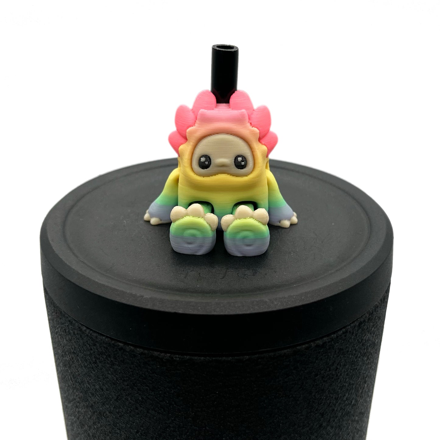 SIP SIDEKICKS - Mysterious Cryptids – Kittyfoot & Gillifoot Articulating 3D Printed Animal Figurines  – Adorable 3D Printed Straw Buddy for Tumbler Cups | Collectible Cup Charm