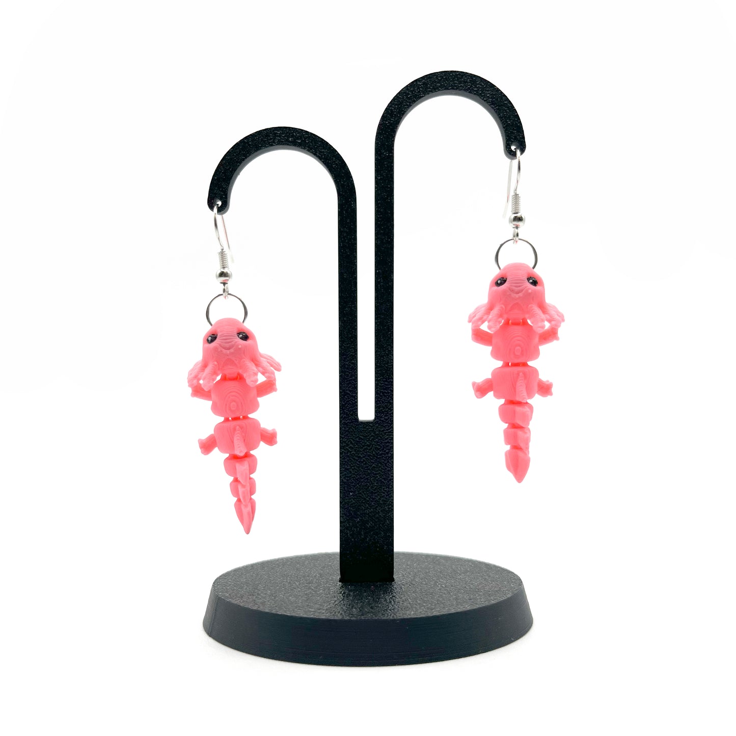 Critter Earrings – 3D Printed Animal Hook Earrings | Axolotl & Possum Jewelry | Lightweight & Hypoallergenic