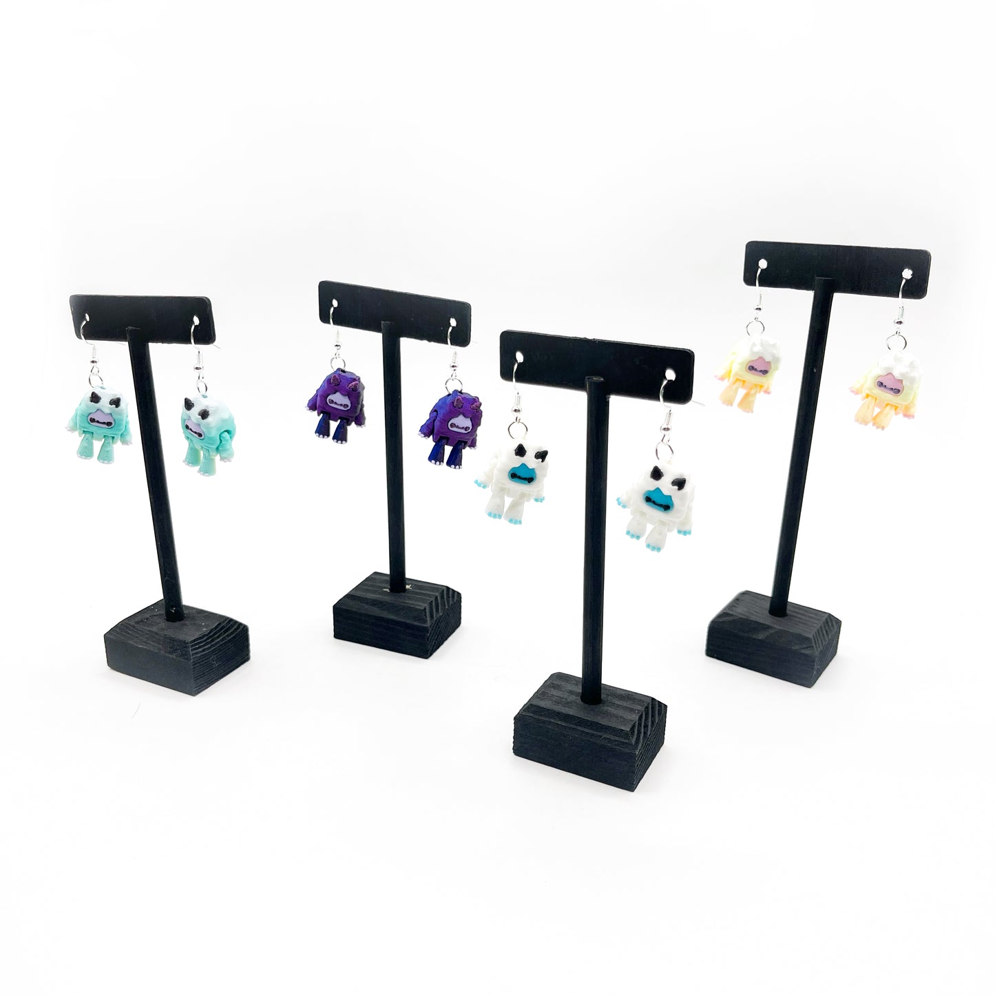 Flurryfoot & Bigfoot Earrings/Necklaces – Cute 3D Printed Cryptid Jewelry | Lightweight Earrings for Monster Lovers