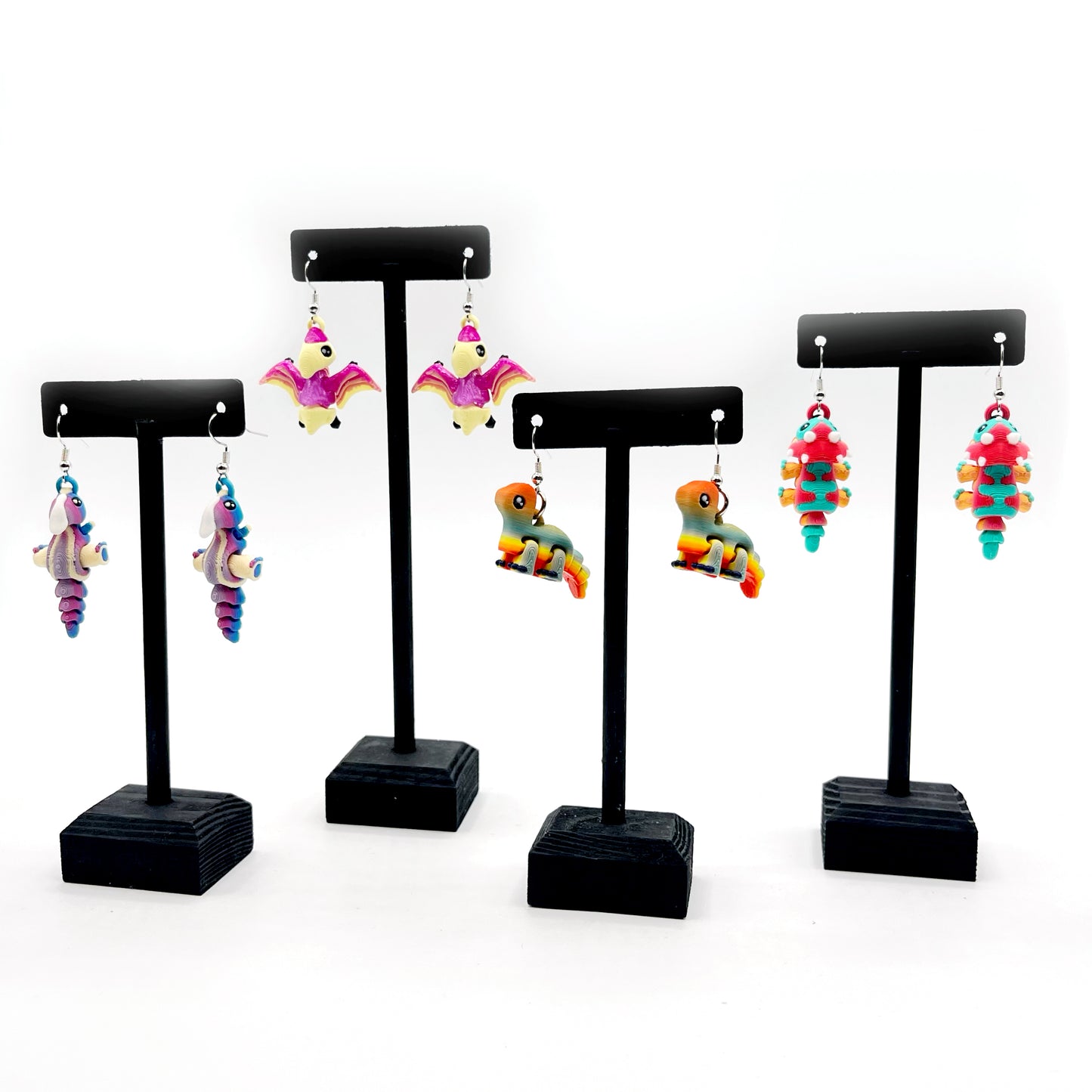 Tiny Dino Earrings - Lightweight 3D Printed Dinosaur Earrings I Cute Prehistoric Accessories