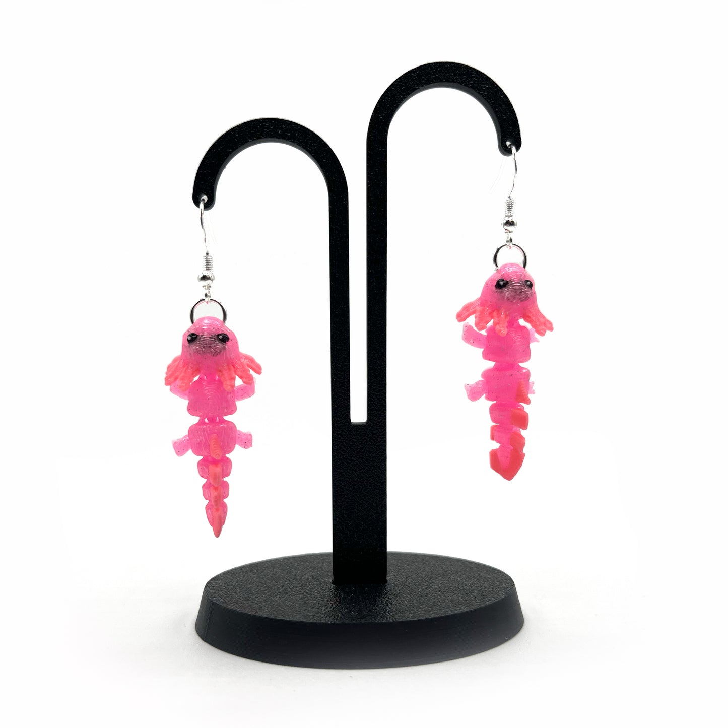 Critter Earrings – 3D Printed Animal Hook Earrings | Axolotl & Possum Jewelry | Lightweight & Hypoallergenic