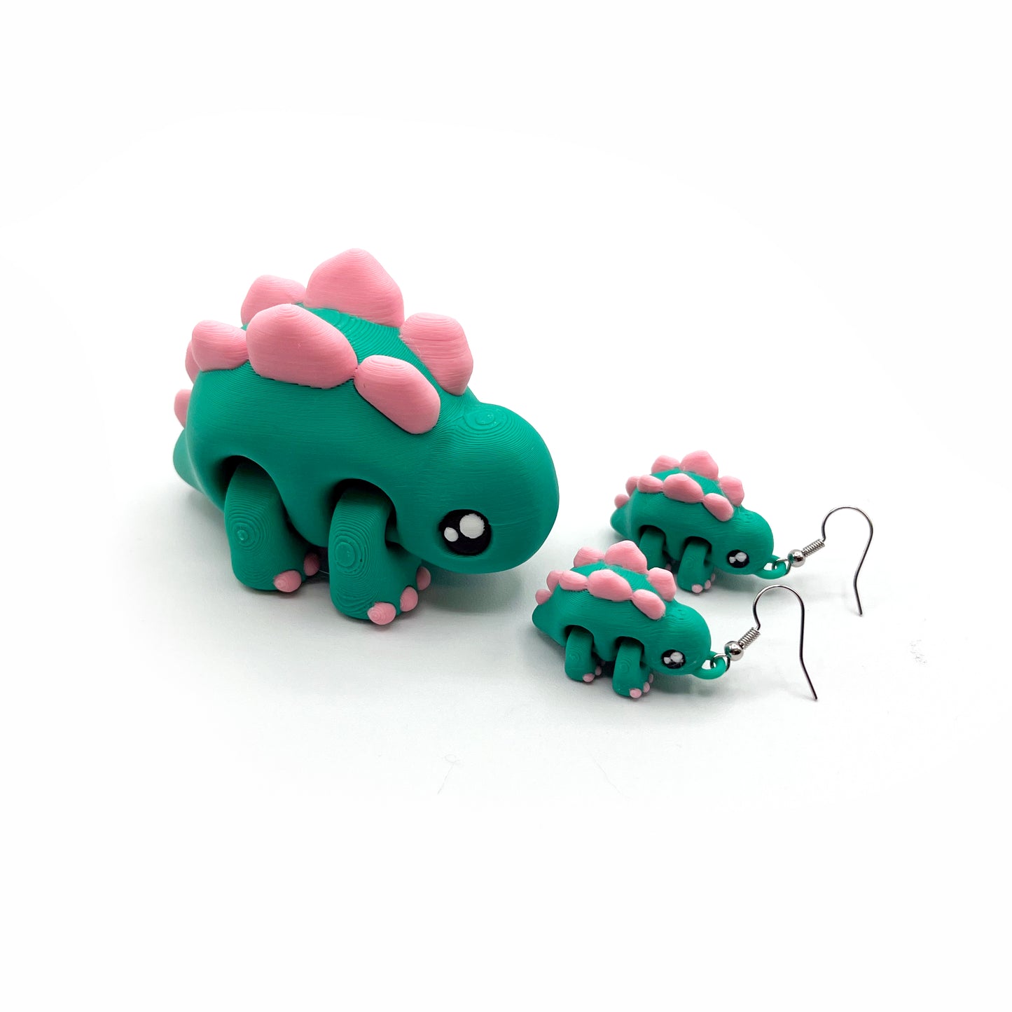 Tiny Dino Earrings - Lightweight 3D Printed Dinosaur Earrings I Cute Prehistoric Accessories