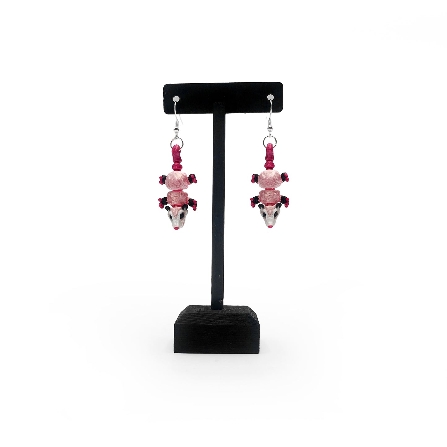 Critter Earrings – 3D Printed Animal Hook Earrings | Axolotl & Possum Jewelry | Lightweight & Hypoallergenic