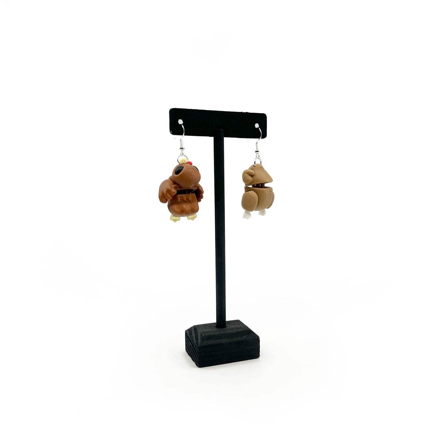 Critter Earrings – 3D Printed Animal Hook Earrings | Axolotl & Possum Jewelry | Lightweight & Hypoallergenic