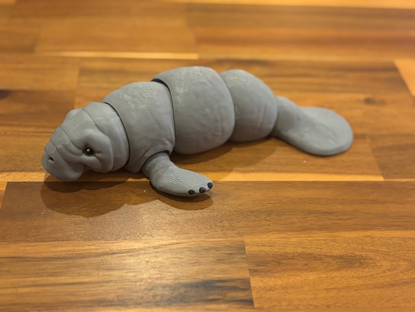 9 Inch 3d Printed Manatee - Articulating Plastic Figurine super cute