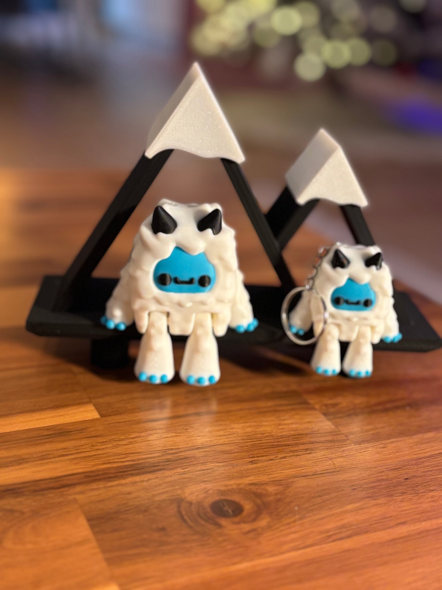 3d Printed Yeti figure and keychain option with mountain shelf option. super cute Realistic