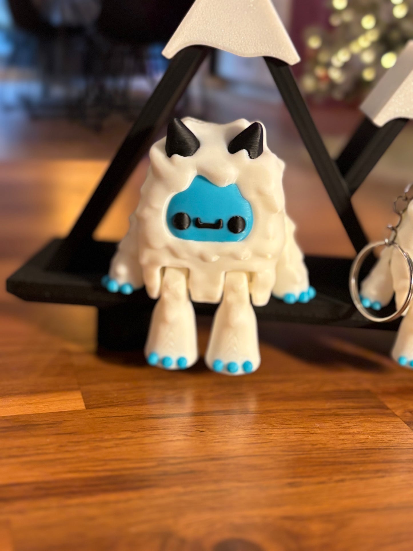 3d Printed Yeti figure and keychain option with mountain shelf option. super cute Realistic