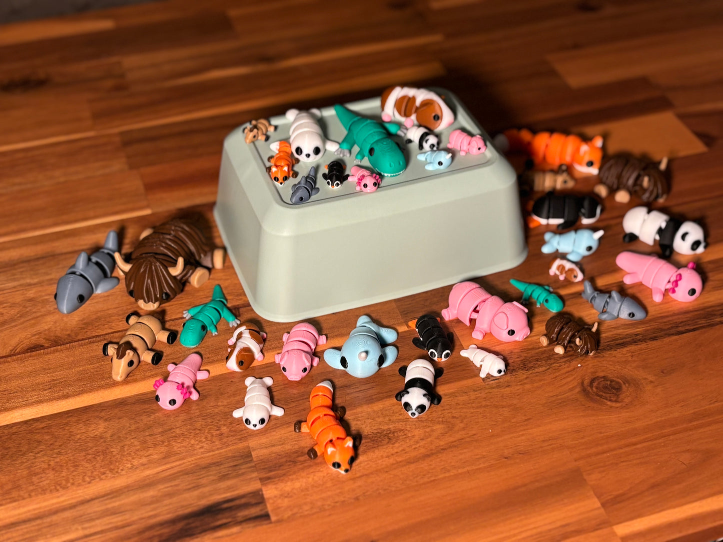 A Dozen Cuddly Critters 3d Printed Articulating Pocket Pets in various size options