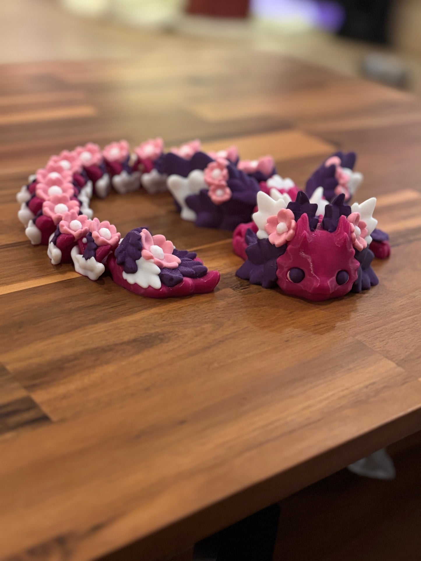 Kosha Kawaii Floral Dragon Gift For Her Fidget Toy Layer In Green Axolotl Dragon Desk Buddy