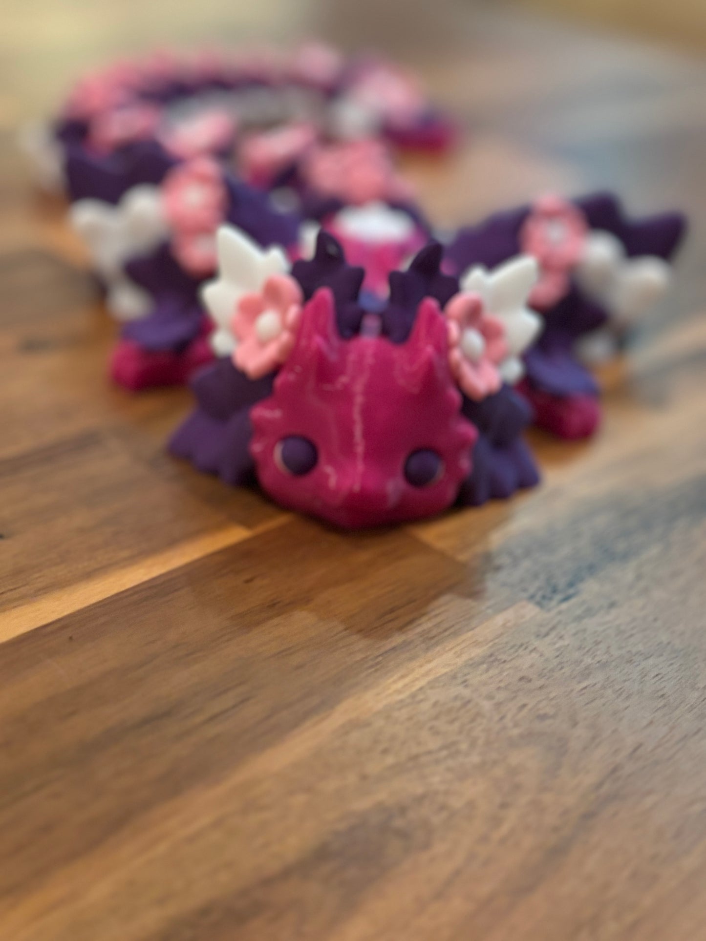 Kosha Kawaii Floral Dragon Gift For Her Fidget Toy Layer In Green Axolotl Dragon Desk Buddy