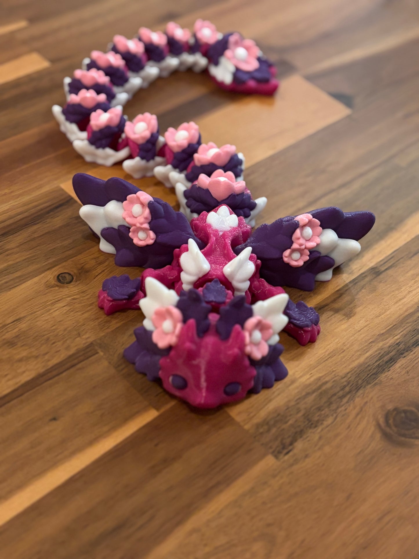 Kosha Kawaii Floral Dragon Gift For Her Fidget Toy Layer In Green Axolotl Dragon Desk Buddy