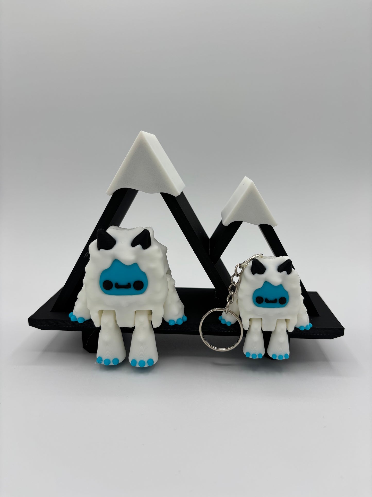 3d Printed Yeti figure and keychain option with mountain shelf option. super cute Realistic