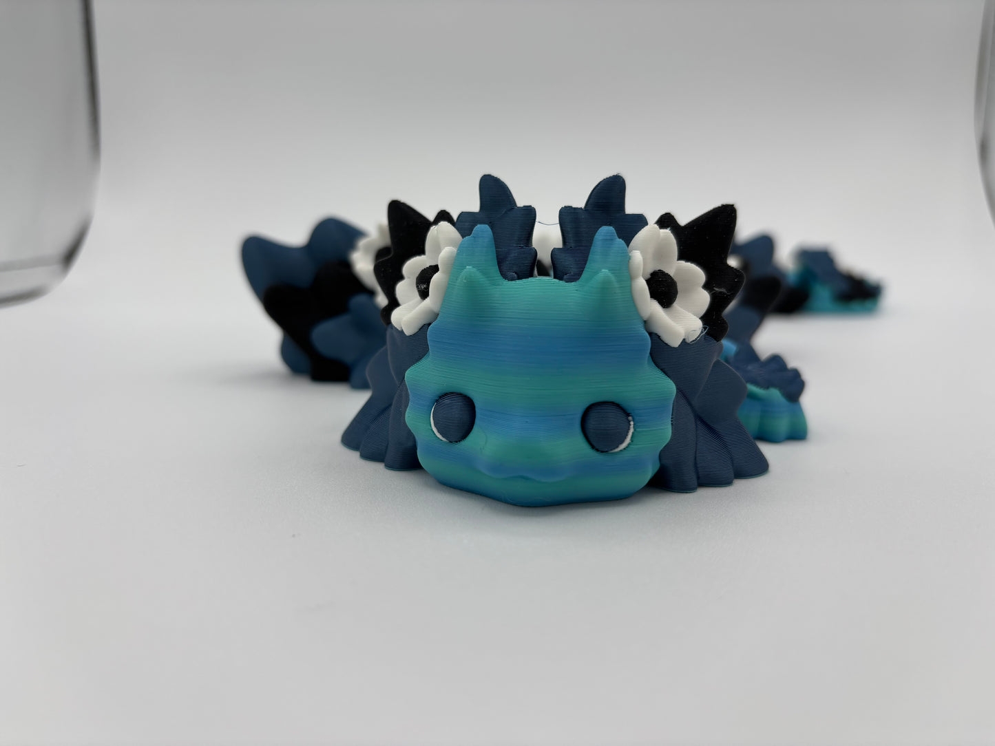 Kosha Kawaii Floral Dragon Gift For Her Fidget Toy Layer In Green Axolotl Dragon Desk Buddy