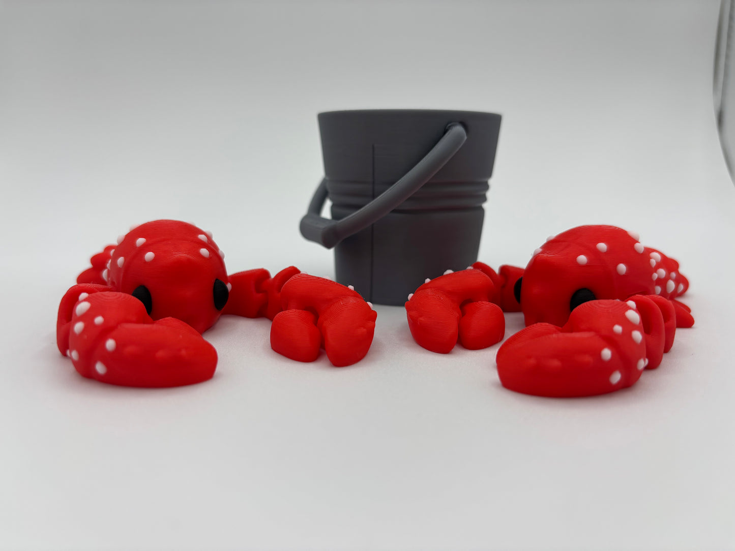 3d printed articulated Lobster with option for bucket figure super cute Realistic