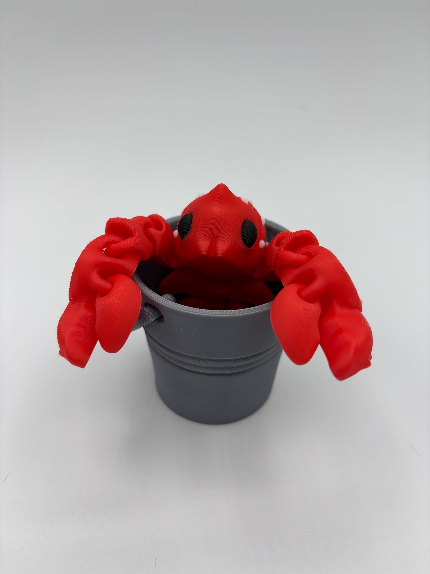 3d printed articulated Lobster with option for bucket figure super cute Realistic