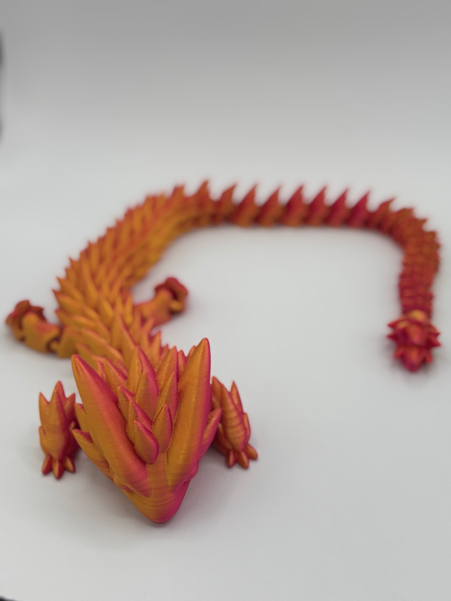 Spiky Dragon Fidget Toy, 3D Printed Articulated Toy, Fun Desk Decoration, Adult & Kid Toy