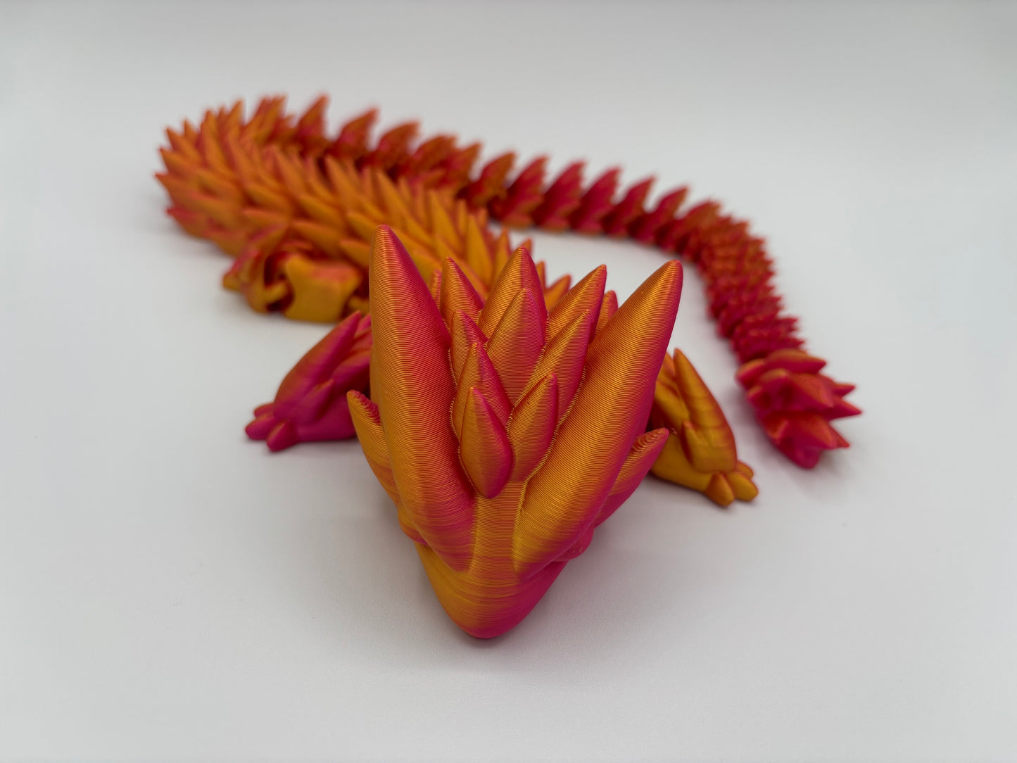 Spiky Dragon Fidget Toy, 3D Printed Articulated Toy, Fun Desk Decoration, Adult & Kid Toy