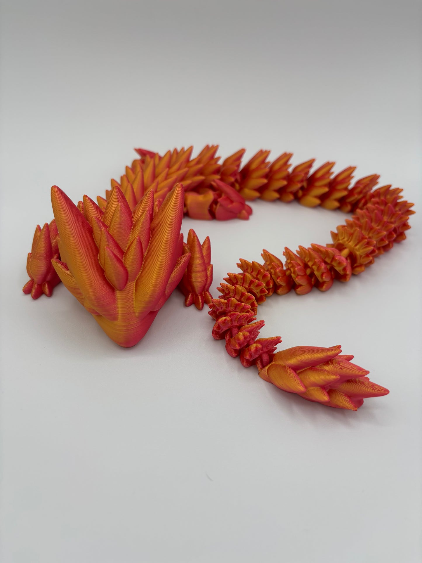 Spiky Dragon Fidget Toy, 3D Printed Articulated Toy, Fun Desk Decoration, Adult & Kid Toy