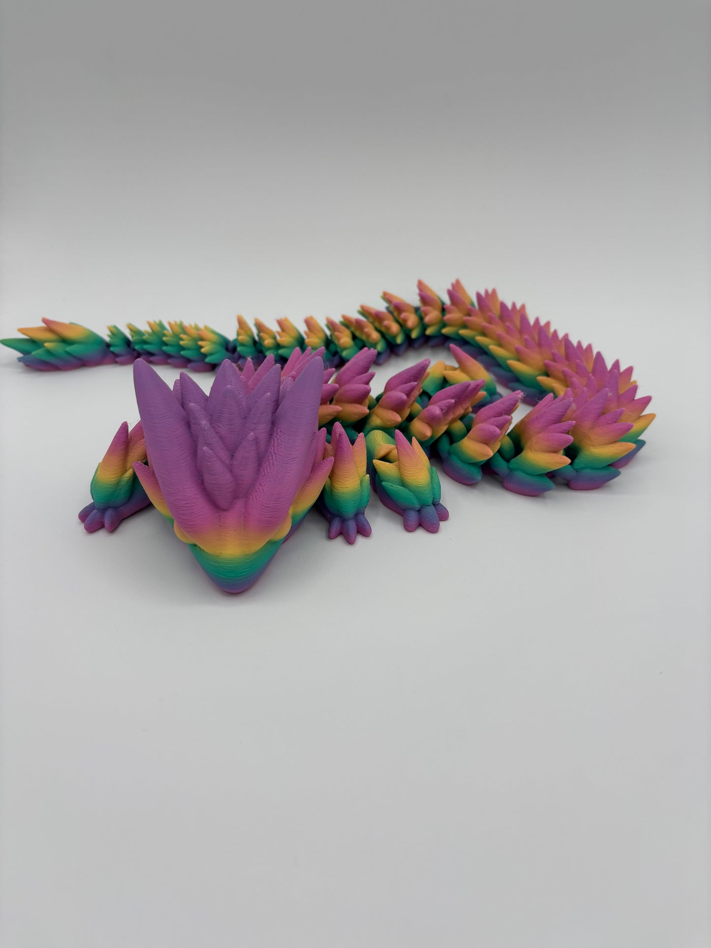 Spiky Dragon Fidget Toy, 3D Printed Articulated Toy, Fun Desk Decoration, Adult & Kid Toy