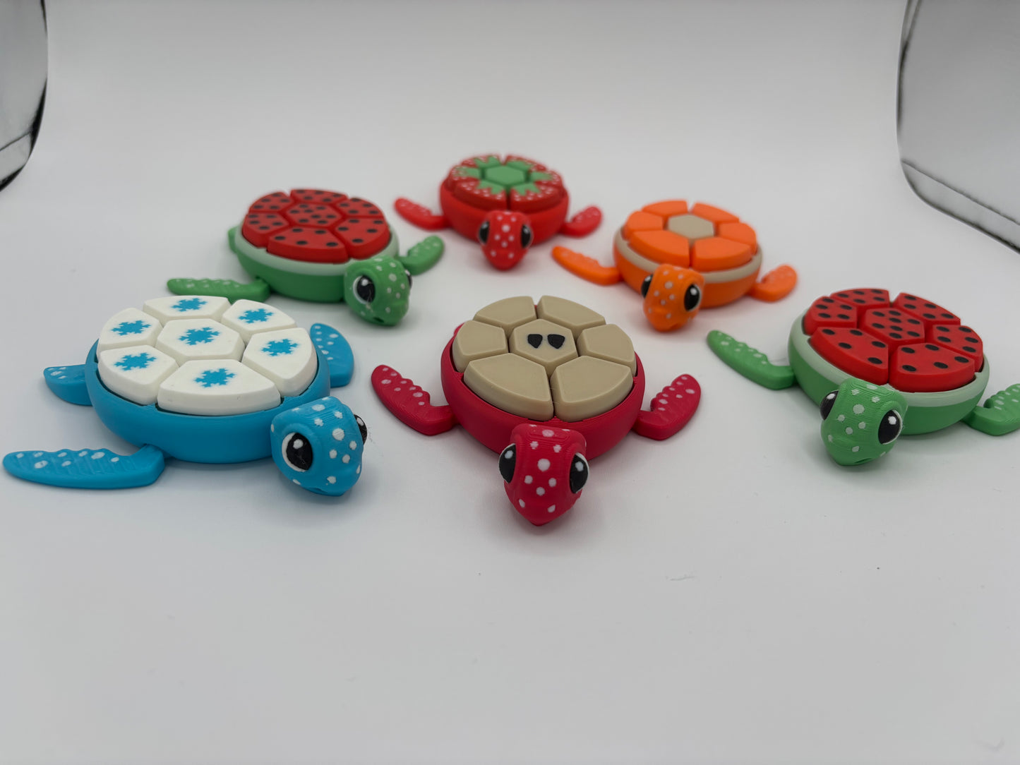 Turtle Fruit Fidget Clicker Keychain Sensory Toy - Autism, ADHD, Stress, Anxiety Relief