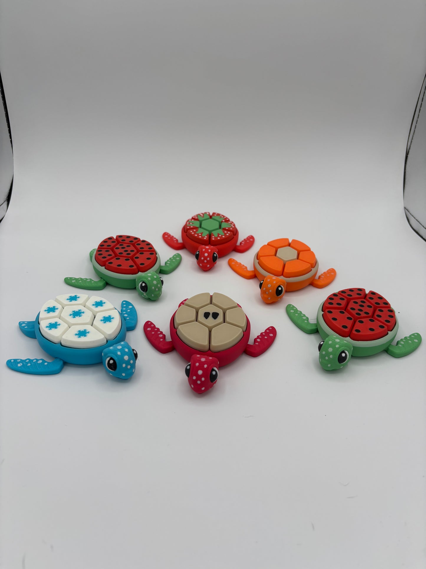 Turtle Fruit Fidget Clicker Keychain Sensory Toy - Autism, ADHD, Stress, Anxiety Relief