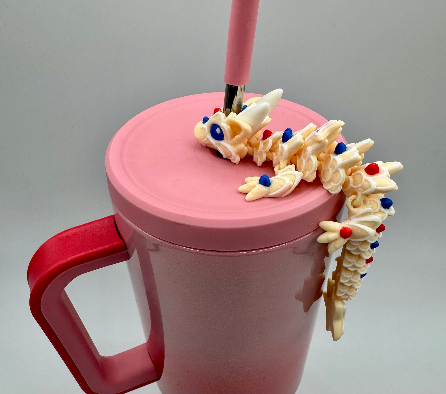 Baby Dragon Sip Sidekicks – 3D Printed Straw Buddy Accessories | Fantasy Dragon Drink Charms