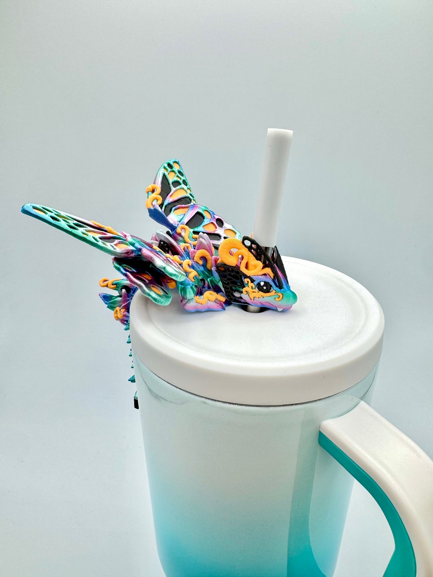 Baby Dragon Sip Sidekicks – 3D Printed Straw Buddy Accessories | Fantasy Dragon Drink Charms