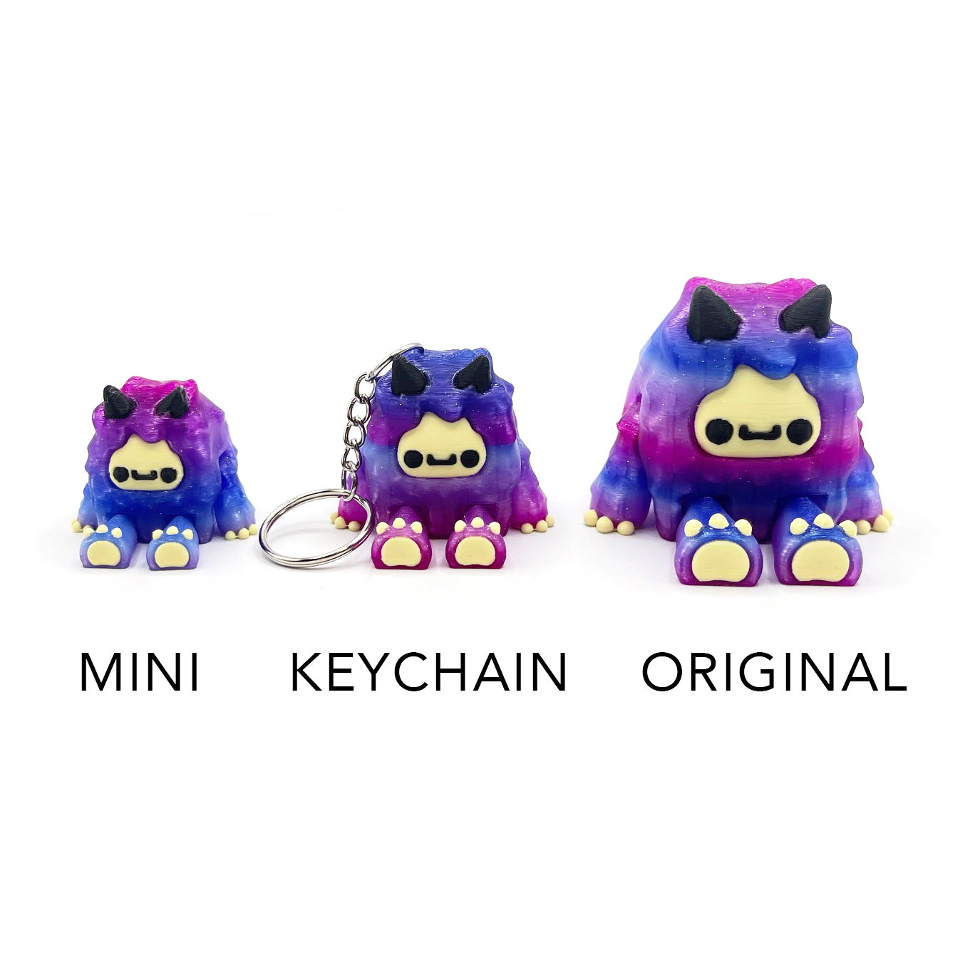 Flurryfoot & Bigfoot KEYCHAINS – Clip-On Backpack Buddies – 3D Printed Charms