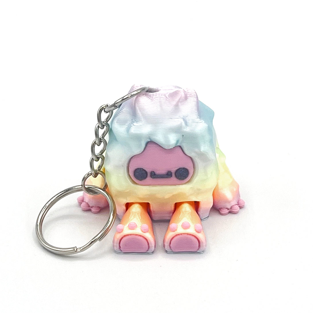 Flurryfoot & Bigfoot KEYCHAINS – Clip-On Backpack Buddies – 3D Printed Charms