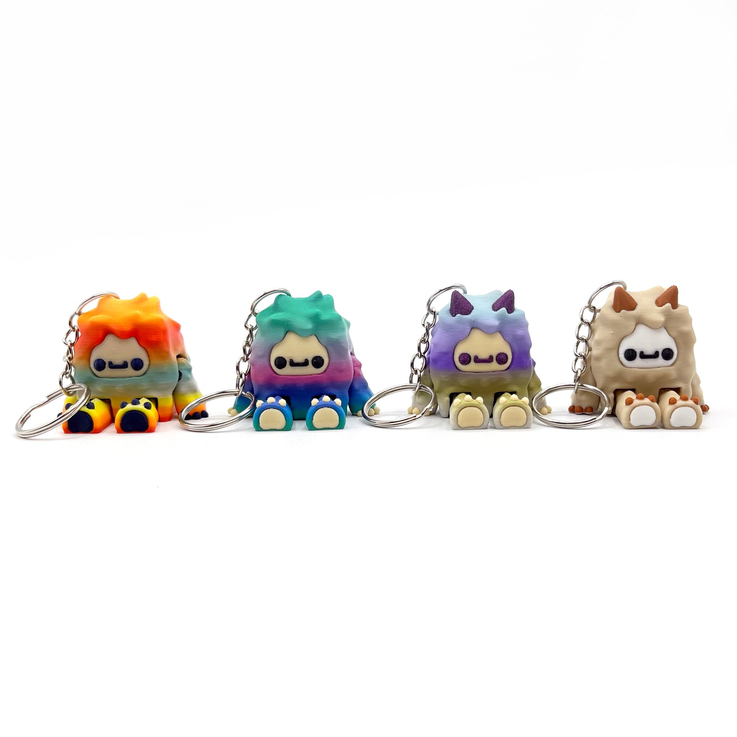 Flurryfoot & Bigfoot KEYCHAINS – Clip-On Backpack Buddies – 3D Printed Charms