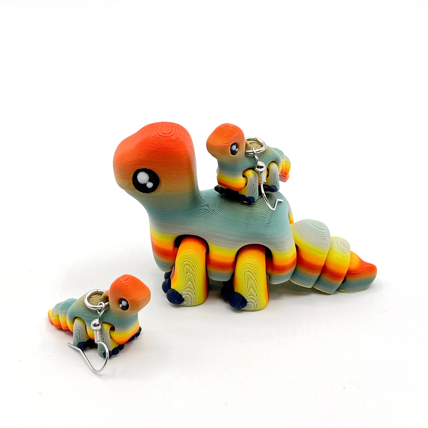 Tiny Dino Earrings - Lightweight 3D Printed Dinosaur Earrings I Cute Prehistoric Accessories