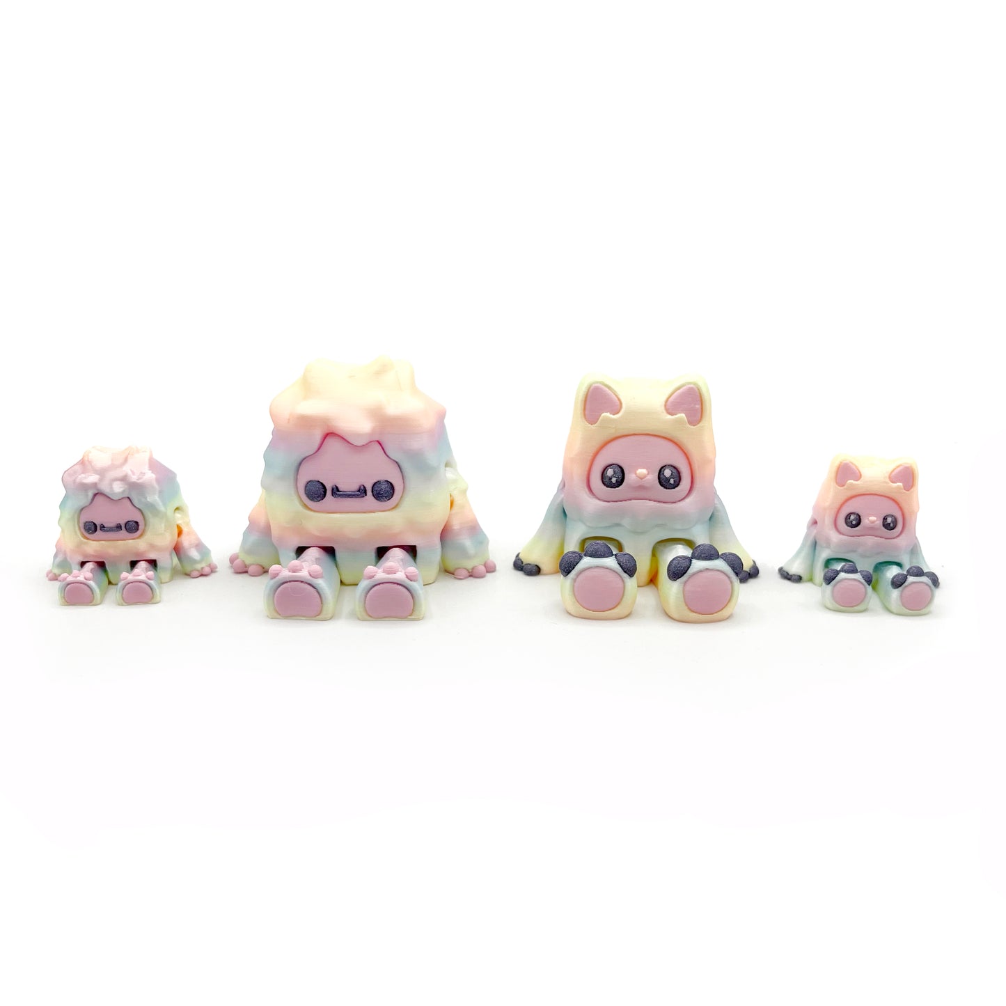 MINI Mysterious Cryptids – Kittyfoot & Gillifoot Figurines | Articulated 3D Printed Fidgets