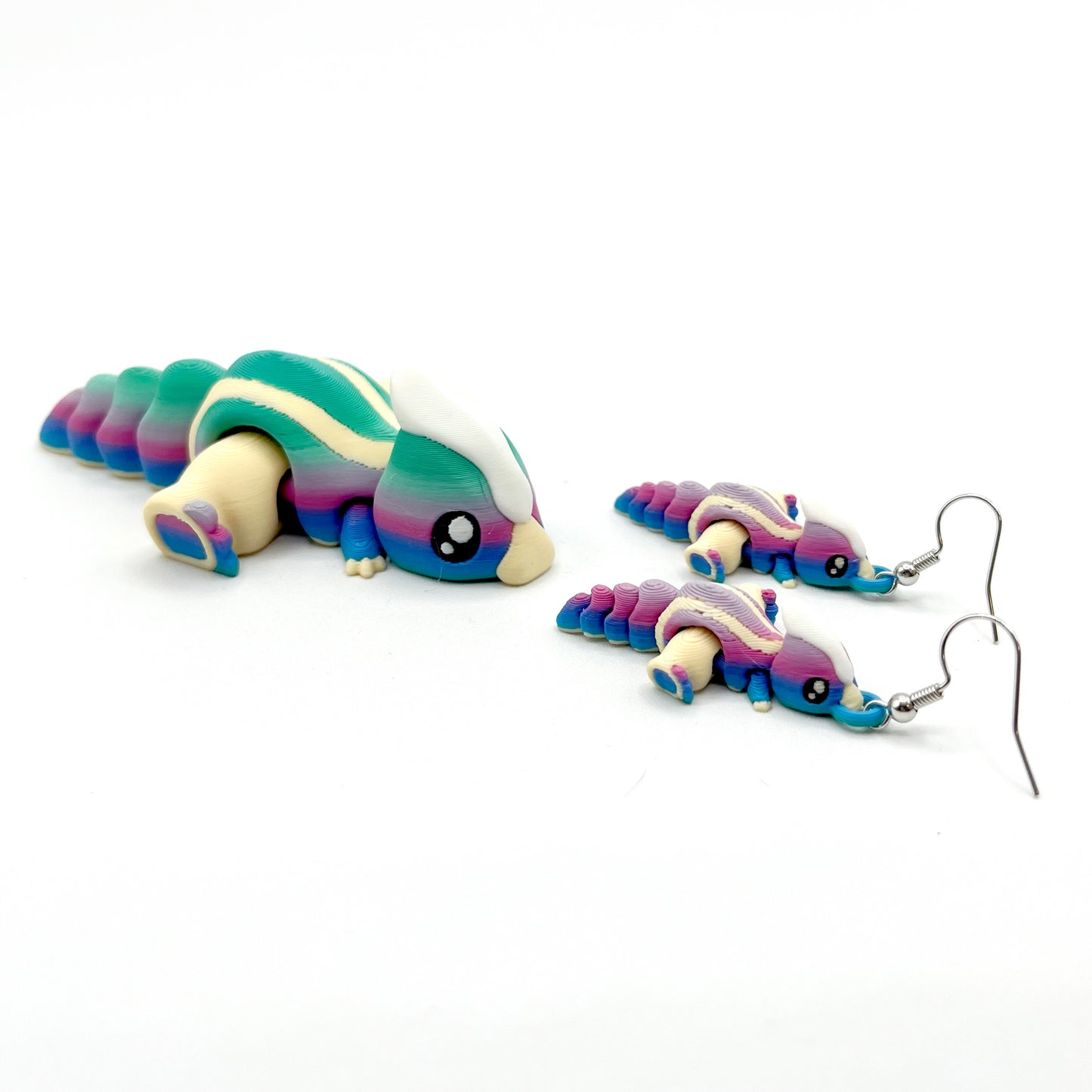 Tiny Dino Earrings - Lightweight 3D Printed Dinosaur Earrings I Cute Prehistoric Accessories