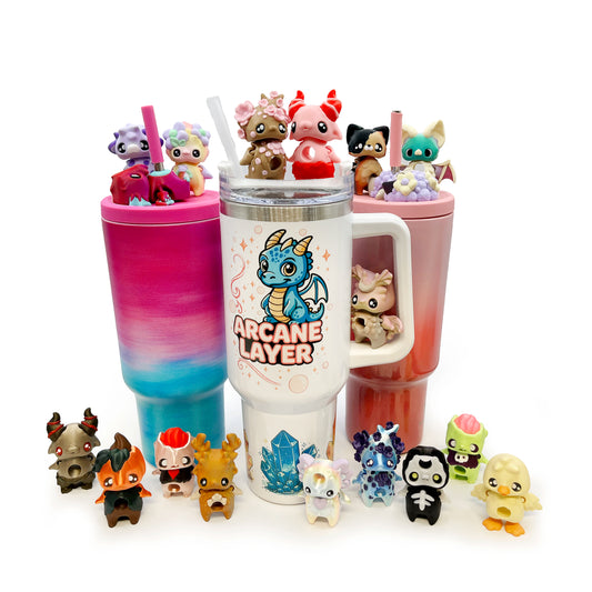 Pixie Sip Sidekicks – Cute Straw Buddies for Tumblers | 3D Printed Tumbler Toppers