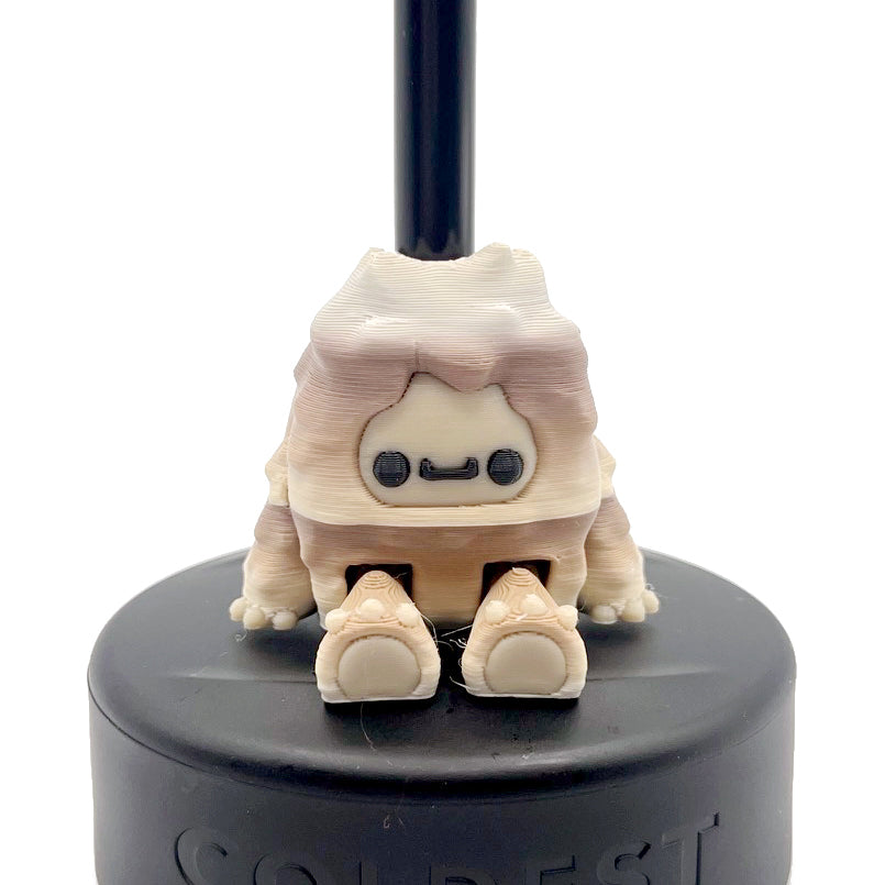 SIP SIDEKICKS - Flurryfoot & Bigfoot - Articulating 3D Printed Animal Figurines  – Adorable 3D Printed Straw Buddy for Tumbler Cups | Collectible Cup Charm