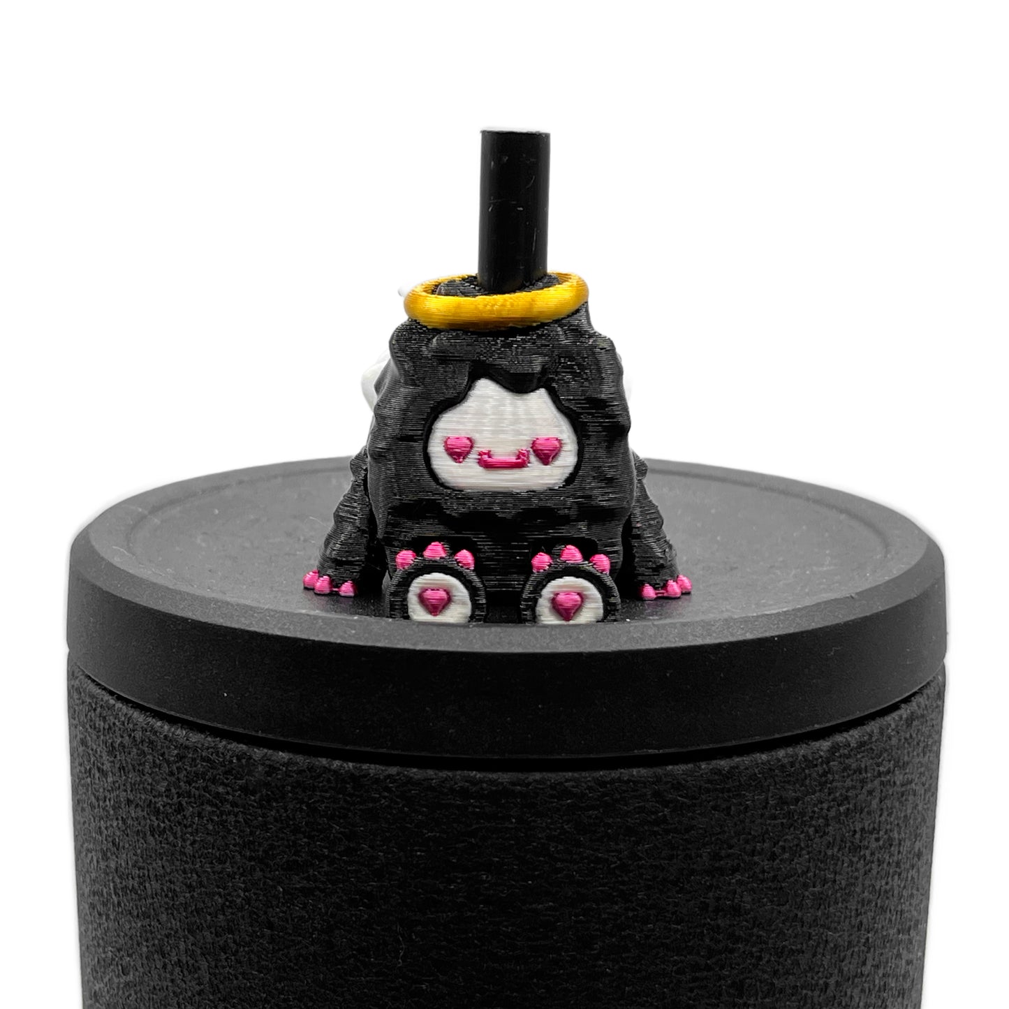 SIP SIDEKICKS - Flurryfoot & Bigfoot - Articulating 3D Printed Animal Figurines  – Adorable 3D Printed Straw Buddy for Tumbler Cups | Collectible Cup Charm