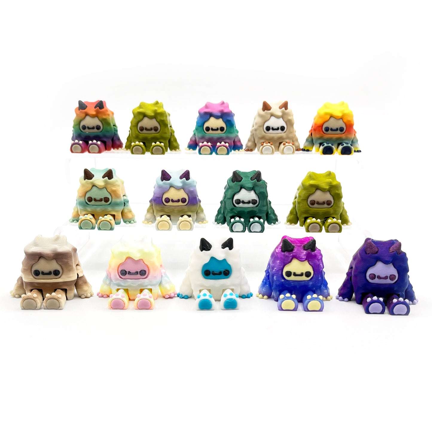 SIP SIDEKICKS - Flurryfoot & Bigfoot - Articulating 3D Printed Animal Figurines  – Adorable 3D Printed Straw Buddy for Tumbler Cups | Collectible Cup Charm