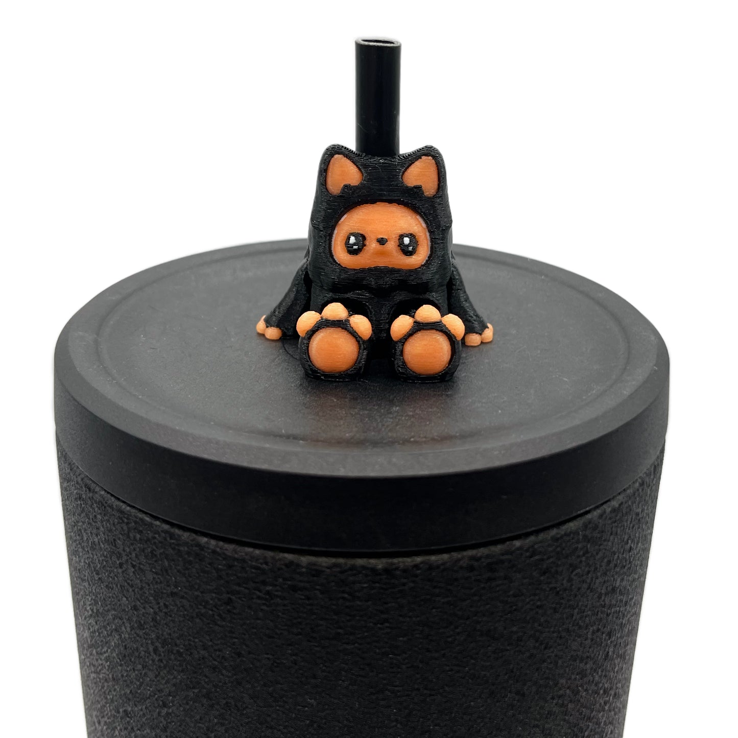 SIP SIDEKICKS - Mysterious Cryptids – Kittyfoot & Gillifoot Articulating 3D Printed Animal Figurines  – Adorable 3D Printed Straw Buddy for Tumbler Cups | Collectible Cup Charm