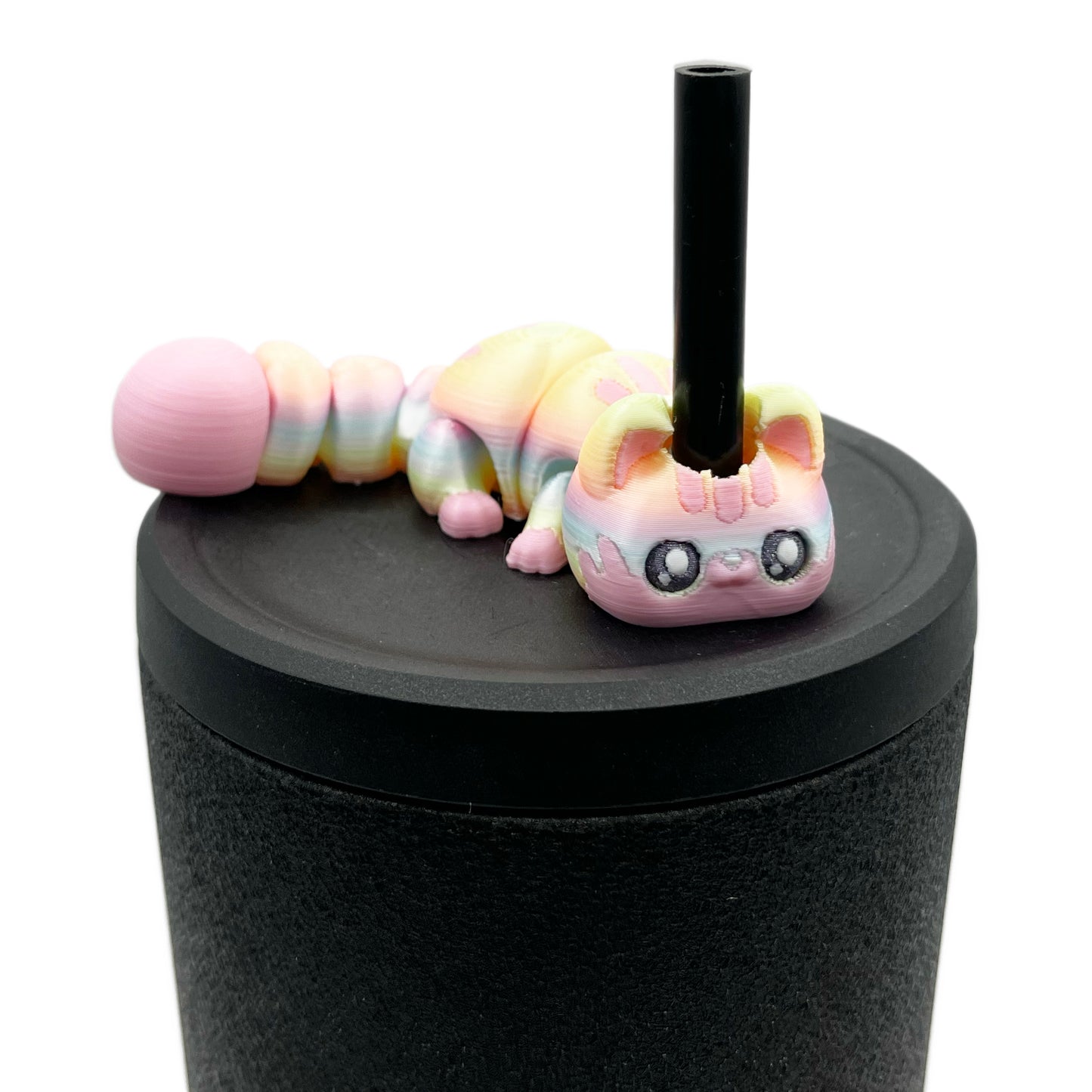 Sip Sidekicks - Articulating 3D Printed Animal Figurines – Pocket-Sized Drinkware Collectibles – Adorable 3D Printed Straw Buddy for Tumbler Cups | Collectible Cup Charm